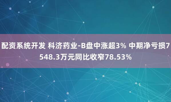 配资系统开发 科济药业-B盘中涨超3% 中期净亏损7548.3万元同比收窄78.53%